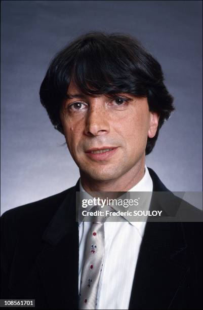 Herve Vilard in studio in France on January 30th, 1990.