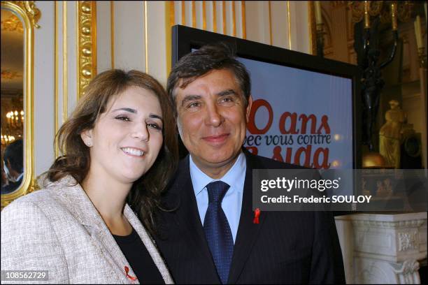 Valerie Benaim, Jean Pierre Foucault in Paris, France on March 24th, 2004.