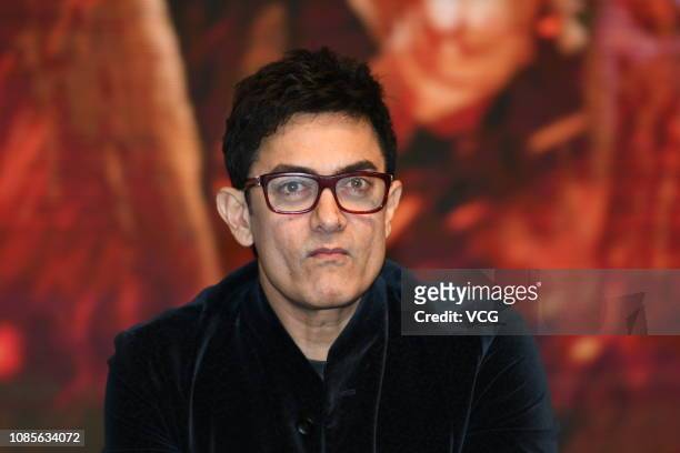 Indian actor Aamir Khan promotes film 'Thugs of Hindostan' on December 22, 2018 in Shanghai, China.