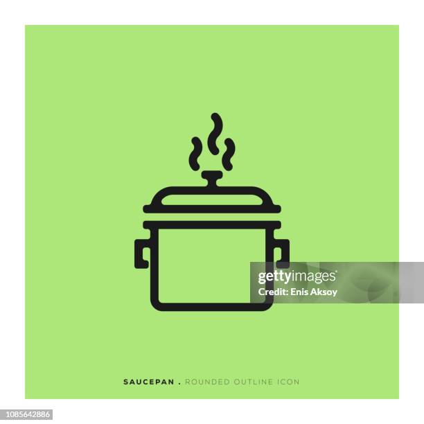 illustrations, cliparts, dessins animés et icônes de icône de ligne arrondi de casserole - couvercle