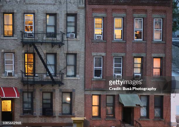 tenements in sunset park, brooklyn, new york city - brooklyn new york stock-fotos und bilder