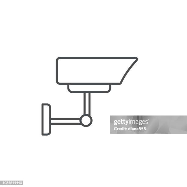 security camera thin line real estate icon - home security camera stock illustrations