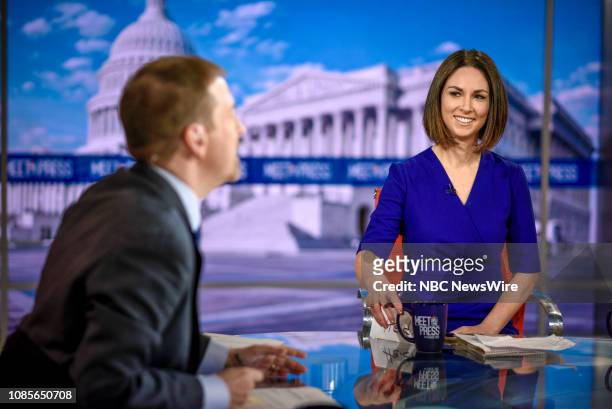 Pictured: Moderator Chuck Todd and Heidi Przybyla, NBC News National Political Reporter, appear on "Meet the Press" in Washington, D.C., Sunday, Jan....