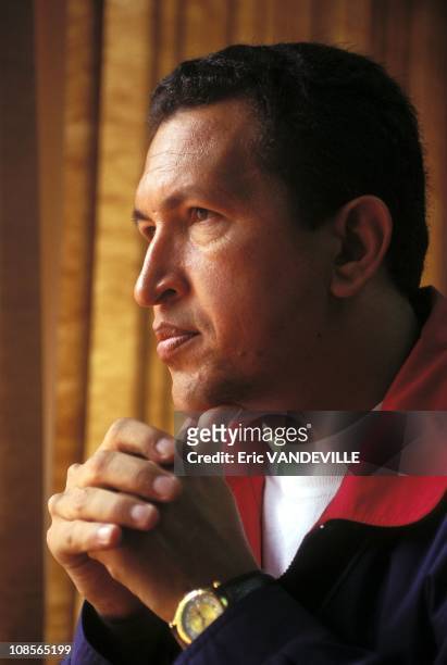 Close up Commandant Hugo Chavez in Caracas, Venezuela in July, 1996.