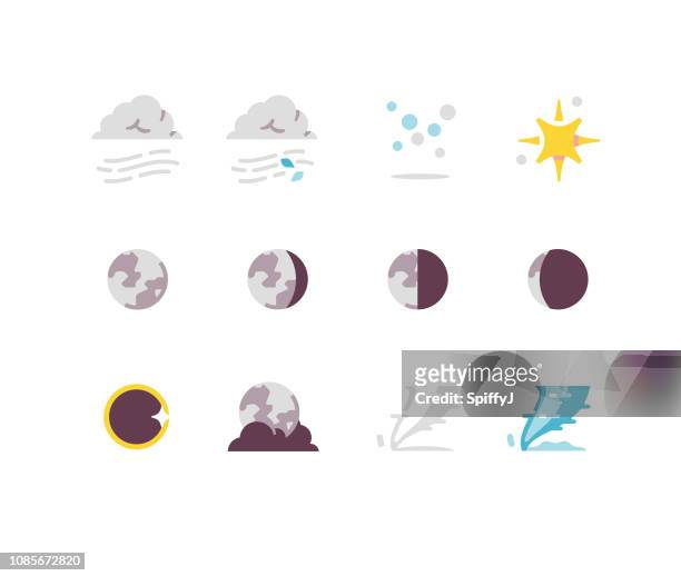 weather flat icons series 2 - eclipse icon stock illustrations