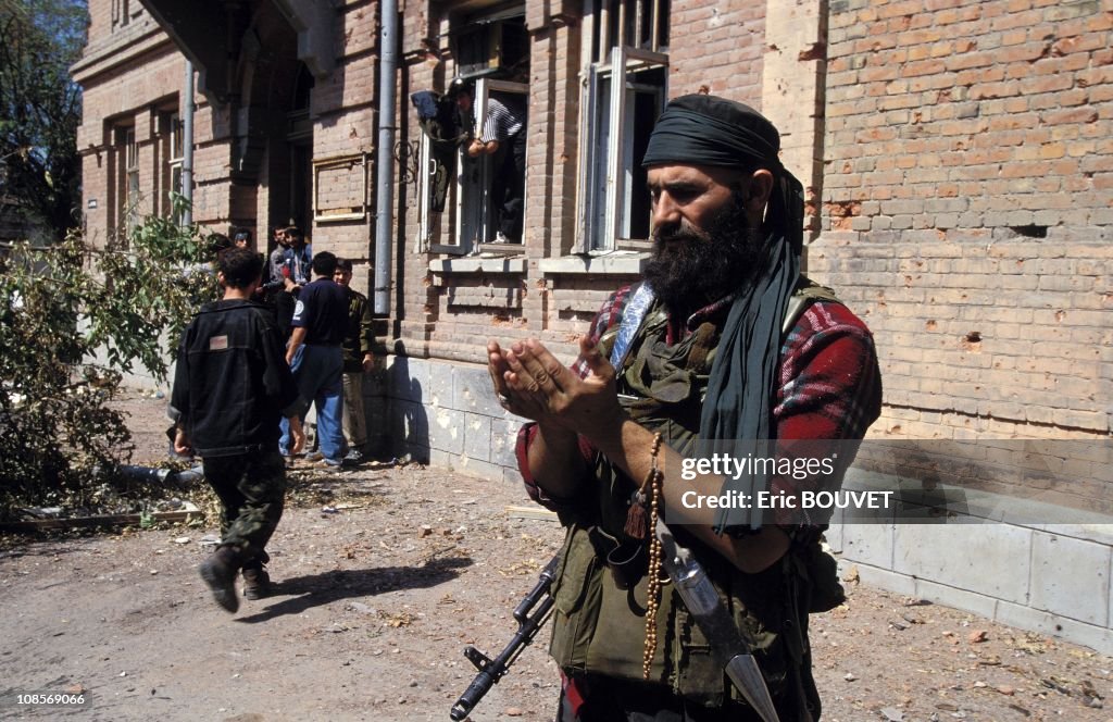 Grozny, Russia besieged by the Russian army in August, 1996.