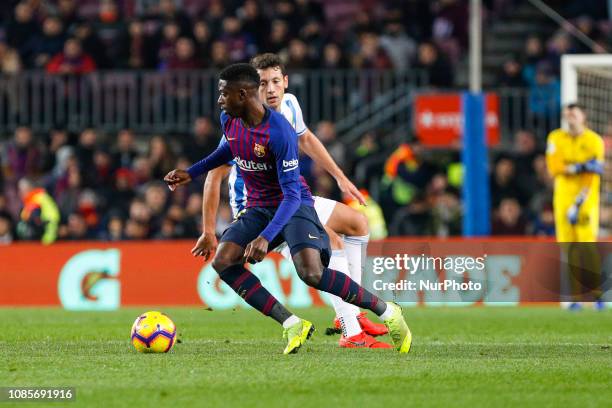 Ousmane Dembele of FC Barcelona during the match FC Barcelona against CD Leganes, for the round 20 of the Liga Santander, played at Camp Nou on 20th...