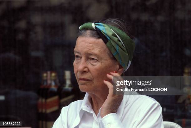 Simone de Beauvoir in Rome, Italy in September, 1978.