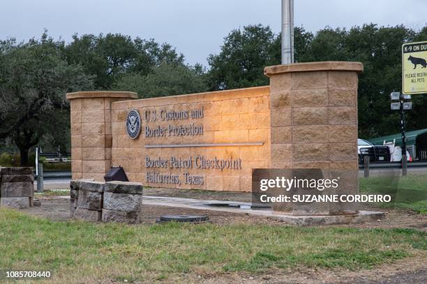 Customs and Border Protection Checkpoint located in Falfurrias, 80 miles north of Mission, Texas on January 16, 2019. / TO GO WITH AFP STORY BY Ines...