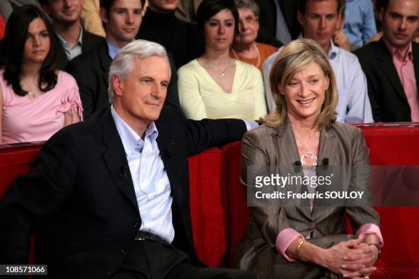 French foreign minister Michel Barnier and his wife Isabelle in Paris, France on March 30, 2005.