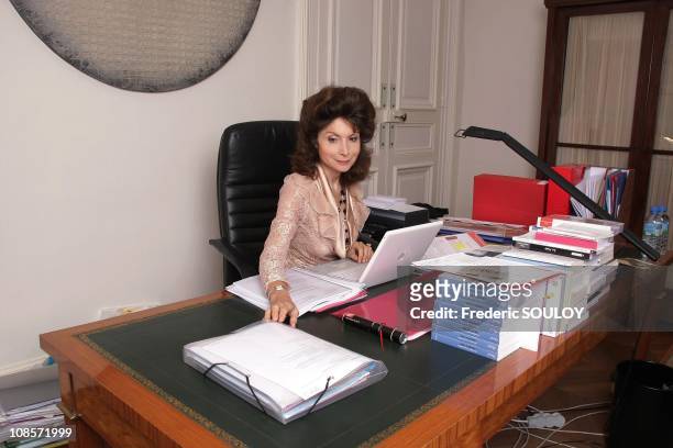 Monique Canto-Sperber, Director of the College and CNRS research director, in his office at the College. She publishes with Rene Frydman, at Plon,...
