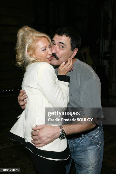 Jean-Marie Bigard and his wife Claudia in Paris, France on October 20, 2008.