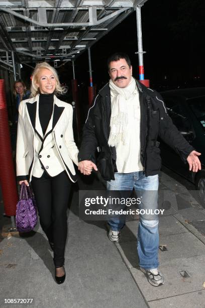 Jean-Marie Bigard and his wife Claudia in Paris, France on October 20, 2008.