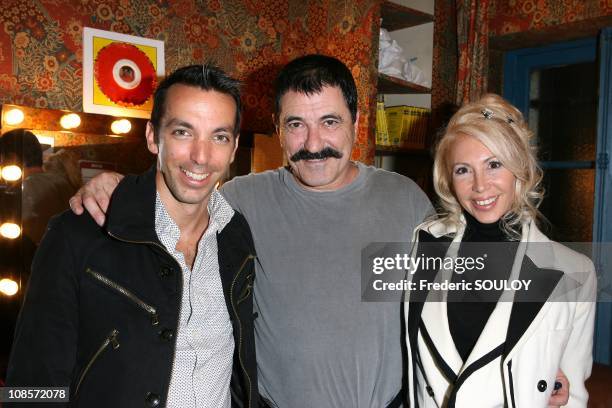 David Strajmayster, Jean-Marie Bigard and his wife Claudia in Paris, France on October 20, 2008.