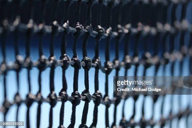 Detail of the net on court 7 during day eight of the 2019 Australian Open at Melbourne Park on January 21, 2019 in Melbourne, Australia.