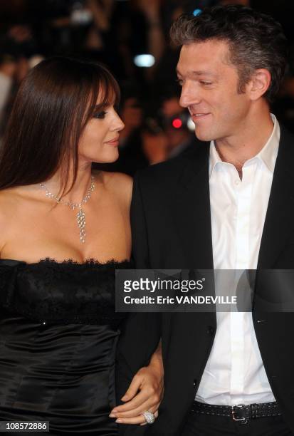 Italian actress Monica Bellucci and her husband french actor Vincent Cassel. The Third Rome Film Festival: Premiere of the italian film 'The man who...