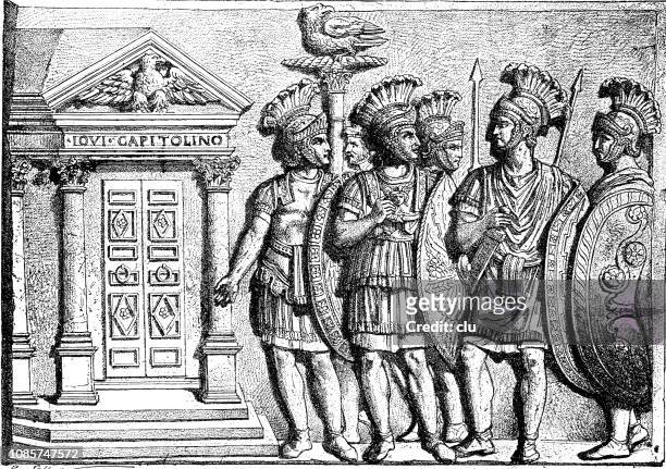 antike rom, praetorian schutz - honour guard stock-grafiken, -clipart, -cartoons und -symbole
