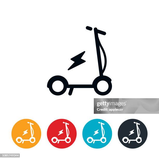 ilustrações de stock, clip art, desenhos animados e ícones de electric scooter icon - trotinete