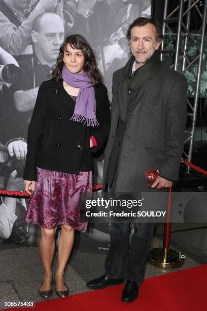 Christophe Malavoy and his daughter Camille in Paris, France on April 17, 2008.