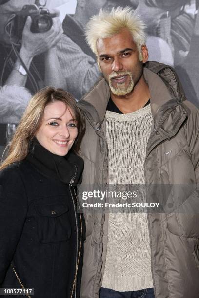 Satia Oblet and his friend in Paris, France on April 17, 2008.