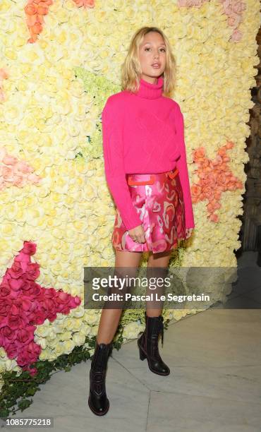 Princess Maria-Olympia of Greece attends the Schiaparelli Haute Couture Spring Summer 2019 show as part of Paris Fashion Week on January 21, 2019 in...