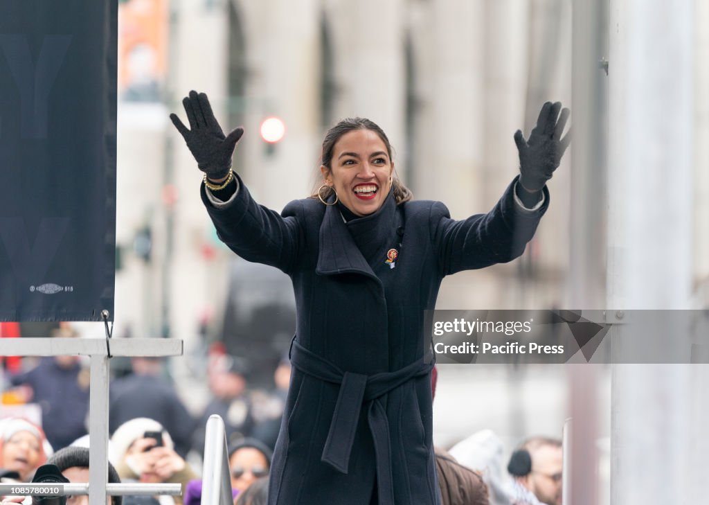 US Congresswoman Alexandria Ocasio-Cortez attends Women's...