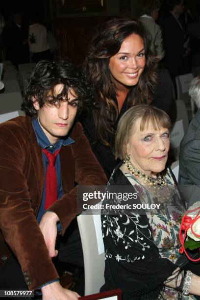 Louis Garrel, Lola, Patrick Dewaere's daughter and Mado Maurin, Patrick Dewaere's mother in Paris, France on April 21, 2009