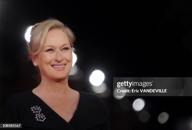 Actress Meryl Streep at the film 'Julie & Julia' Premiere in Rome, Italy on October 22, 2009.