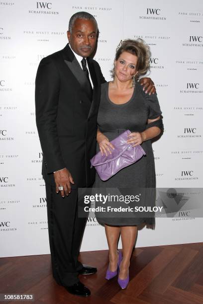 Tony Parker's parents Tony Parker Senior and Pamela in Paris, France on September 8, 2008.