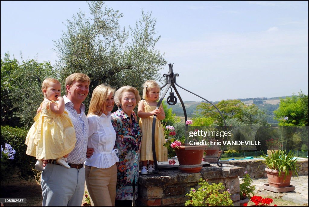 Royal dutch family on holidays in Tuscany, Italy on July 06, 2006. 