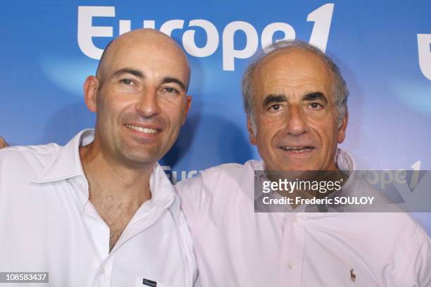 Nicolas Canteloup and Jean-Pierre Elkabbach in Paris, France on September 05, 2006.