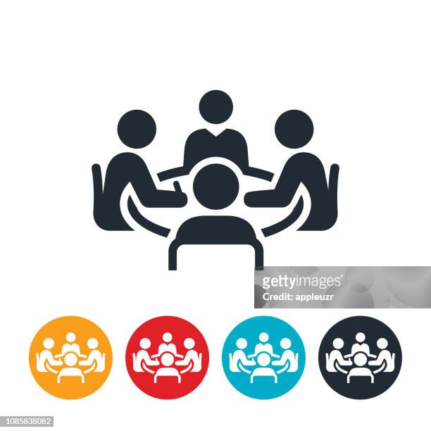 conference room meeting icon - business meeting stock illustrations