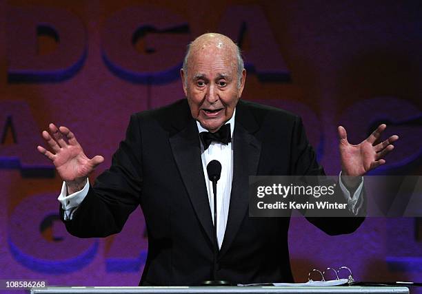 Master of Ceremonies Carl Reiner onstage at the 63rd Annual Directors Guild Of America Awards held at the Grand Ballroom at Hollywood & Highland on...