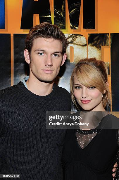 Alex Pettyfer and Dianna Agron stars of the suspense thriller I AM NUMBER FOUR, make an appearance at Hot Topic in San Francisco to sign autographs...
