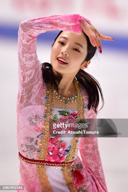 Marin Honda performs her routine in the ladies free skating during day three of the 87th Japan Figure Skating Championships at Towa Yakuhin RACTAB...