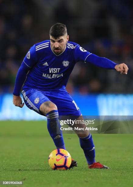 Callum Paterson of Cardiff City during the Premier League match between Cardiff City and Manchester United at Cardiff City Stadium on December 22,...