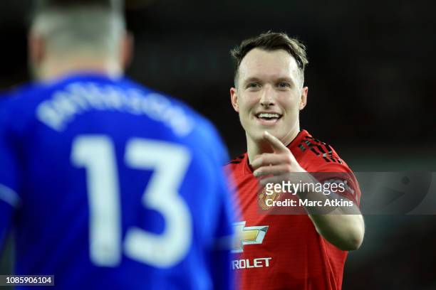 Phil Jones of Manchester United during the Premier League match between Cardiff City and Manchester United at Cardiff City Stadium on December 22,...