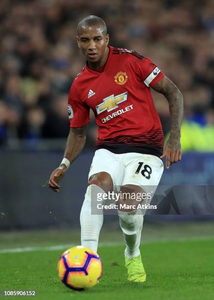 Ashley Young of Manchester Unitedduring the Premier League match between Cardiff City and Manchester United at Cardiff City Stadium on December 22,...