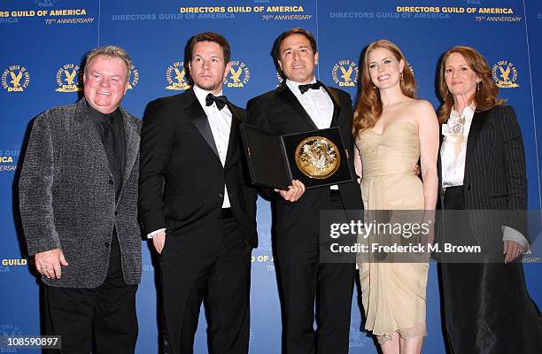 Actors Jack McGee, Mark Wahlberg, Director David O. Russell, recipient of the Feature Film Nomination Plaque for "The Fighter", actresses Amy Adams...