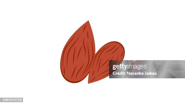 almond icon - nut food stock illustrations