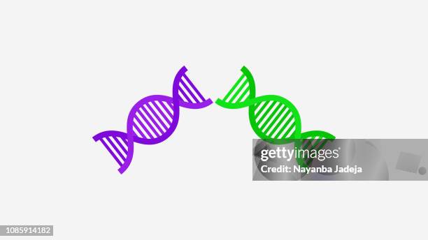 two dna icon - connected dots and analytics stock illustrations
