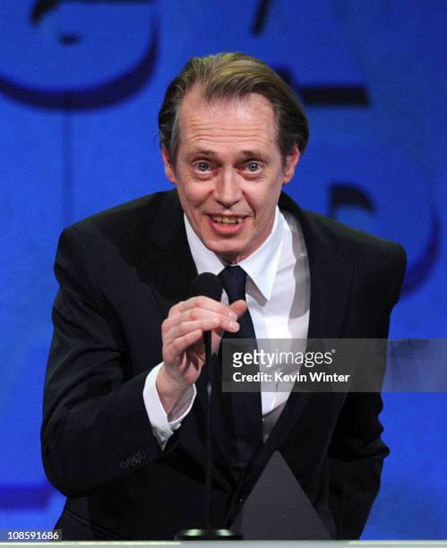 Actor Steve Buscemi presents the Movies for Television and Mini-Series DGA award onstage at the 63rd Annual Directors Guild Of America Awards held at...