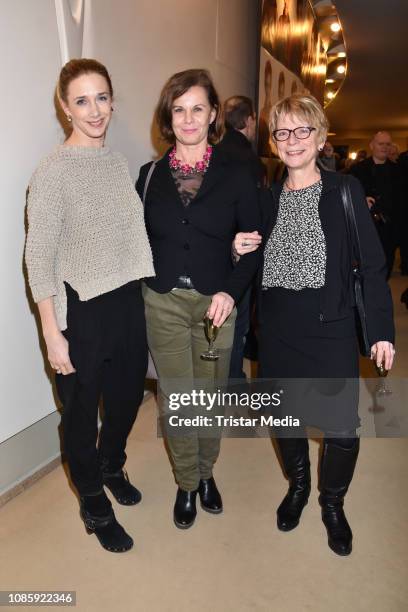 Kristin Meyer, Petra Blossey, Renate Schaefer during the 'Hase Hase' theatre premiere at Komoedie am Kurfuerstendamm at Schillertheater on January...