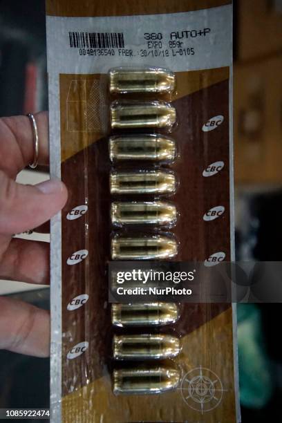 The Top Gun shop in downtown São Paulo, Brazil, on 21 January 2019. The decree signed by Brazilian President Jair Bolsonaro, which makes firearms...