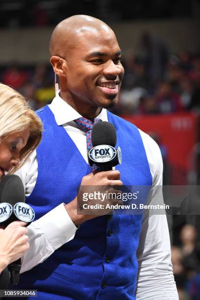 Fox Sports Analyst, Corey Maggette, poses for a photo prior to a game between the Utah Jazz and the LA Clippers on January 16, 2019 at STAPLES Center...