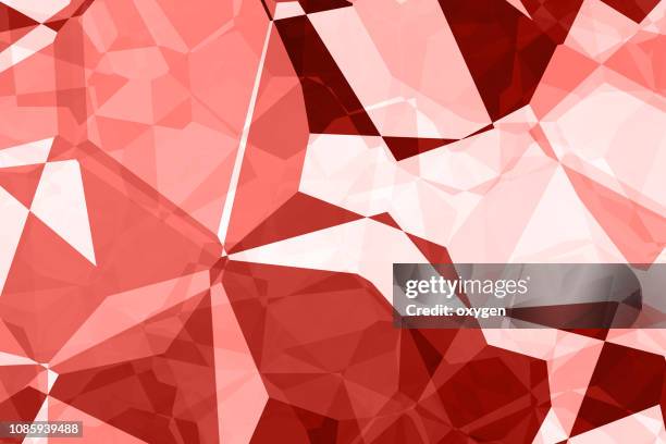 abstract geometric living coral color polygon background - pink diamond stock pictures, royalty-free photos & images