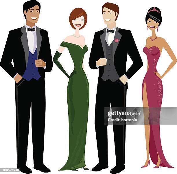 ilustrações de stock, clip art, desenhos animados e ícones de pessoas em traje a rigor - luva formal