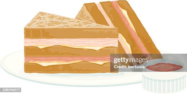 stockillustraties, clipart, cartoons en iconen met mount christ sandwich - toasted sandwich