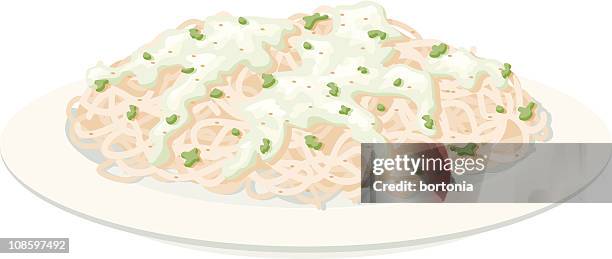 fettuccine alfredo - alfredo stock illustrations