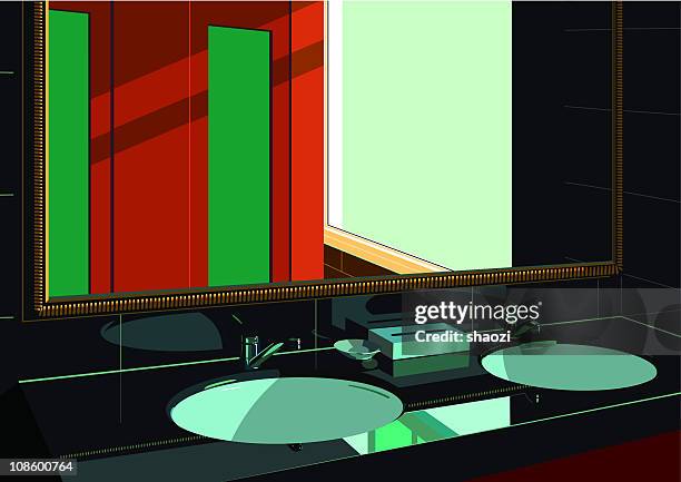 rest room - bathroom wall stock illustrations